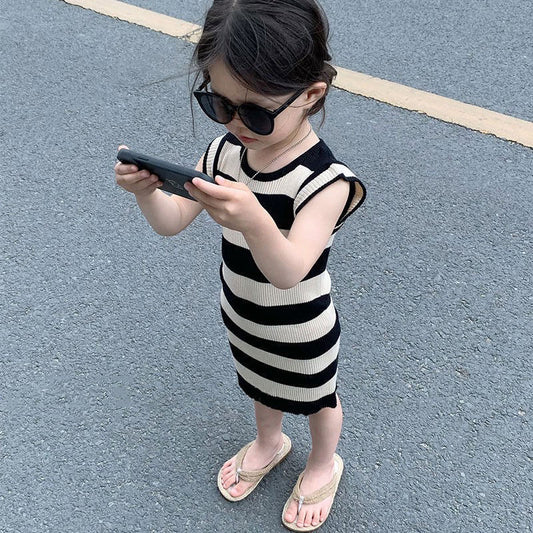 Slim Striped Sleeveless Dress