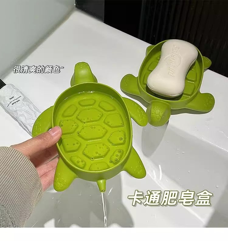 Green Little Turtle Soap Box Cartoon Soap Box Dormitory Bathroom High-end Draining Soap Box Creative Soap Box Manufacturer