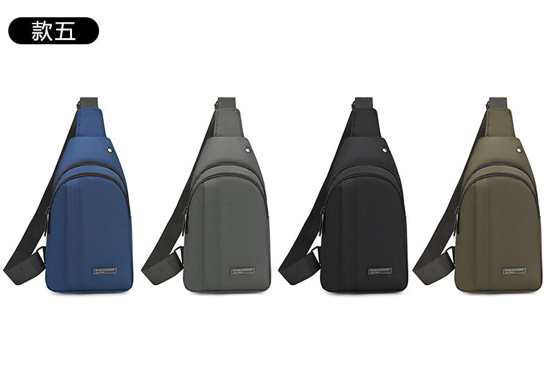 Silk Chest Bag Autumn New Large Capacity Casual Men's Bag Lightweight Simple Water-Resistant Oxford Cloth Crossbody Backpack