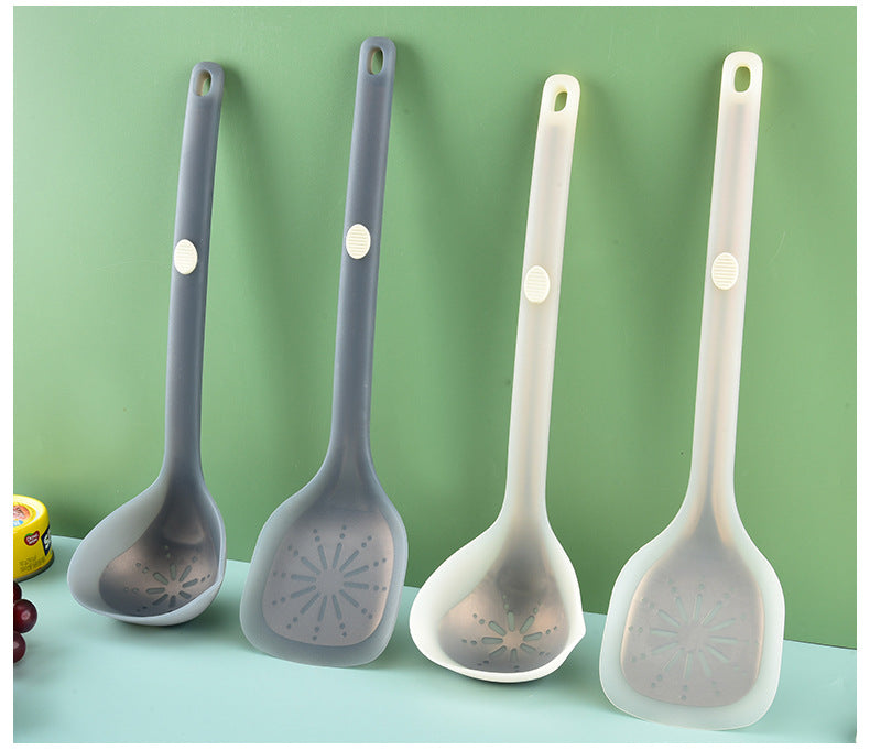 New Style Steel-Clad Silicone Spatula Semi-Transparent Silicone Chinese Spatula Household Kitchen Food-Grade Non-Stick Cooking Spatula