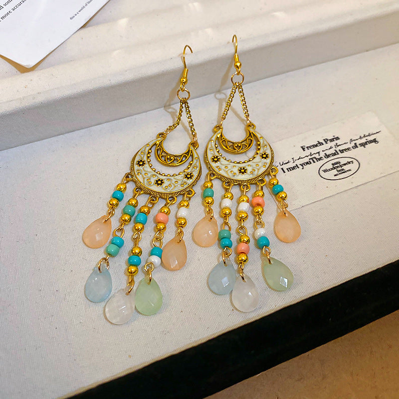 Bohemian Style Earrings for Women2025New Hot-Selling High-End Ethnic Style Unique Exaggerated Earrings Elegant Ear Jewelry