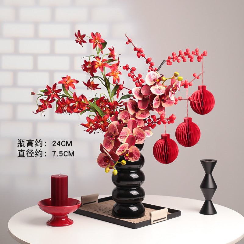 Wholesale Housewarming Gift Winter Green Red Fruit Artificial Flower Bouquet Decoration Ornament New Home Move-in Joy One Piece Dropshipping