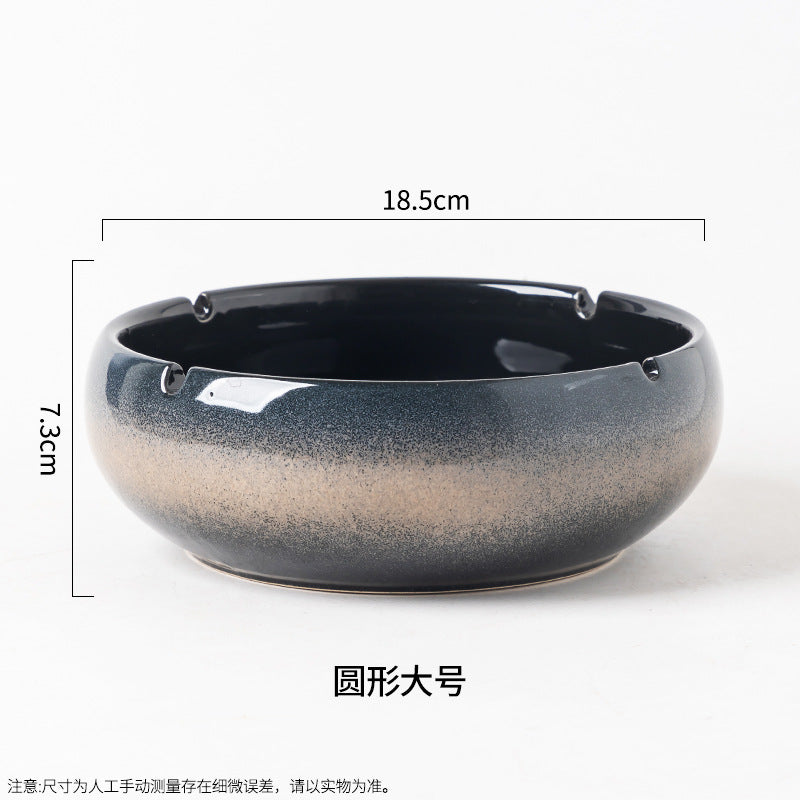 Large Ashtray Creative Personality Ceramic Ashtray Home Retro Chinese Style Living Room Light Luxury Office Trendy Ashtray