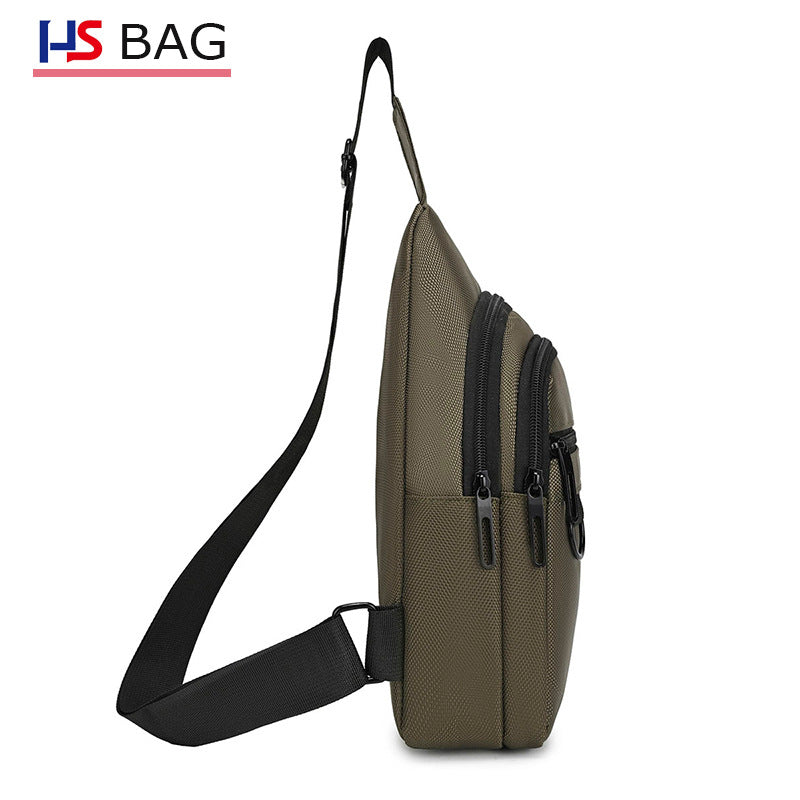 Silk Chest Bag Autumn New Large Capacity Casual Men's Bag Lightweight Simple Water-Resistant Oxford Cloth Crossbody Backpack