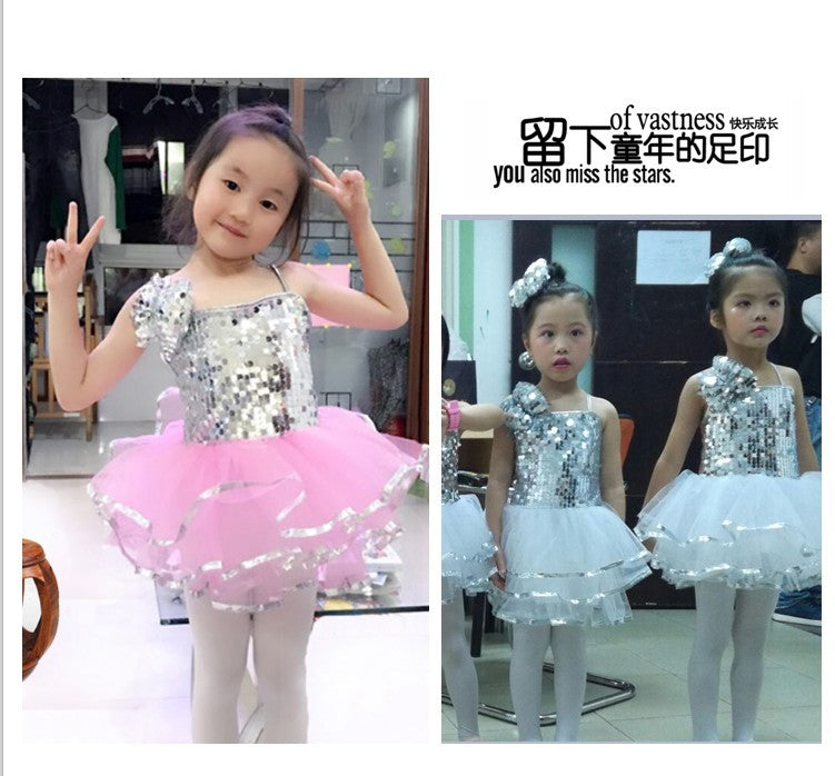 Kindergarten Performance Costume Children's Day Dance Costume for Girls Puffy Tulle Skirt Children's Jazz Dance Sequin Performance Dress