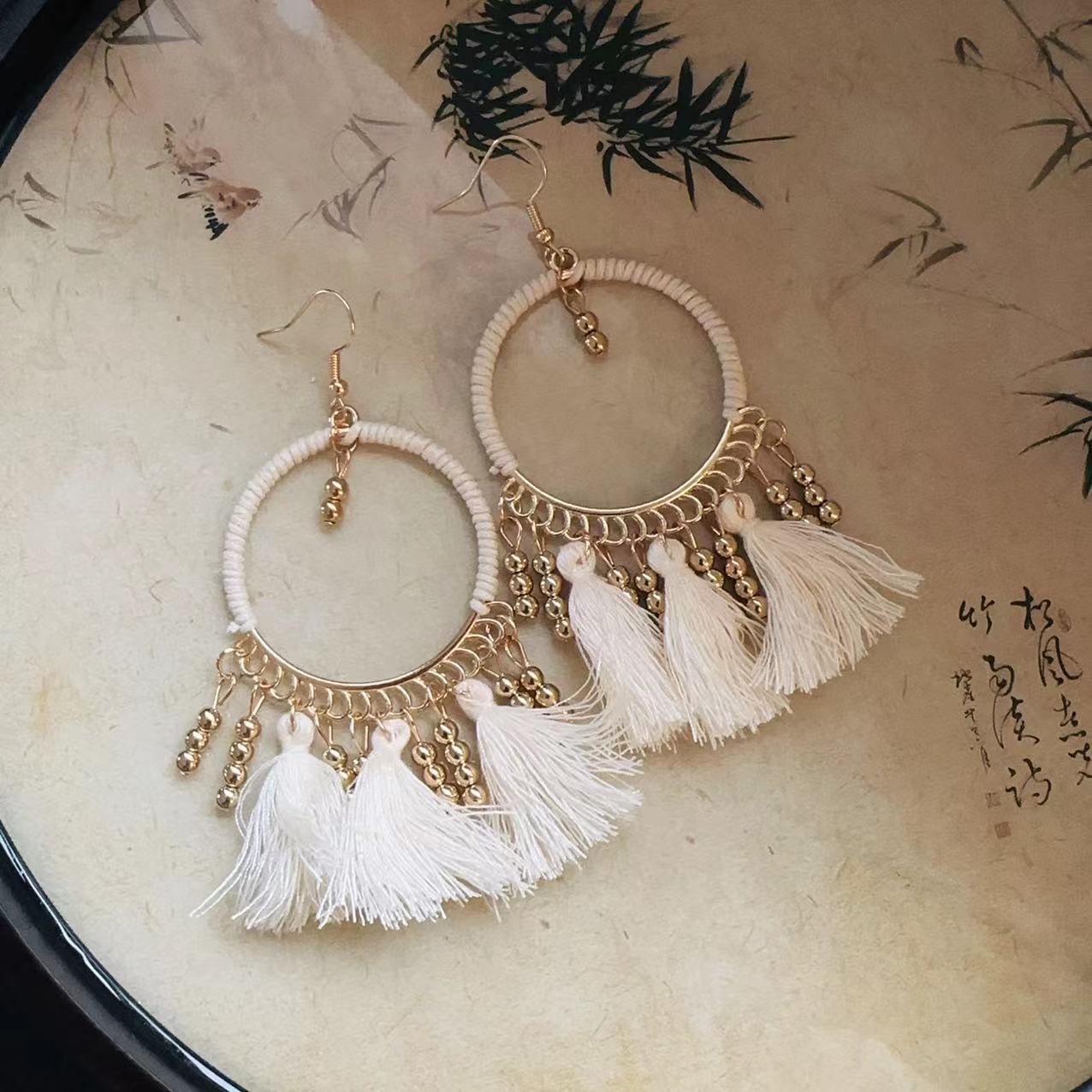 Bohemian Style Earrings for Women2025New Hot-Selling High-End Ethnic Style Unique Exaggerated Earrings Elegant Ear Jewelry