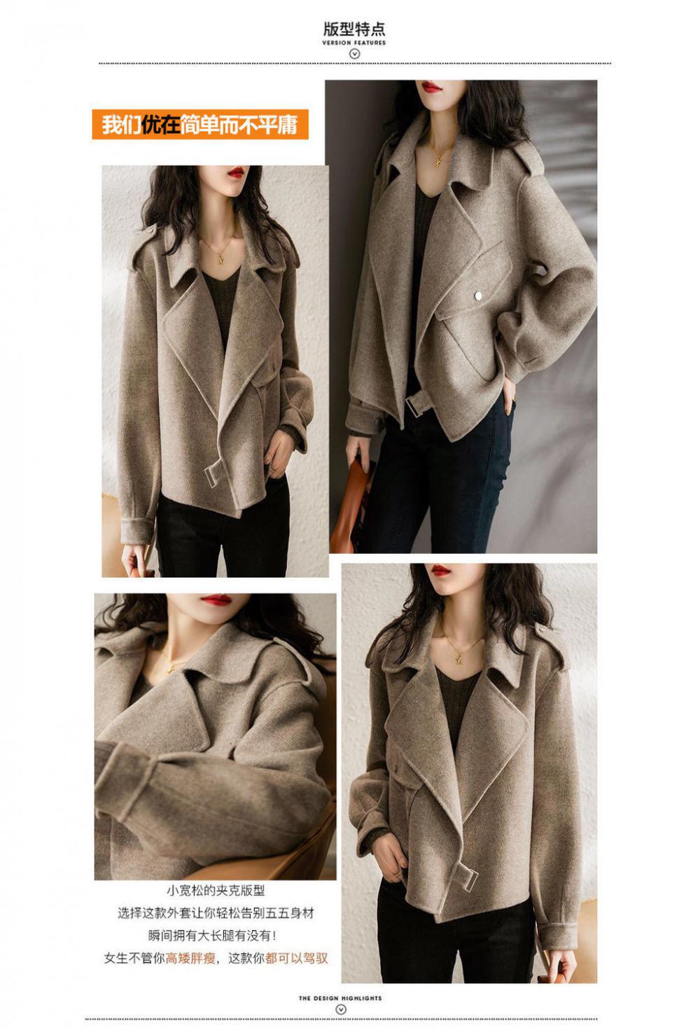 Hepburn Style New Woolen Suit for Women British Style Autumn Winter Petite Chic Versatile Loose French Short Coat
