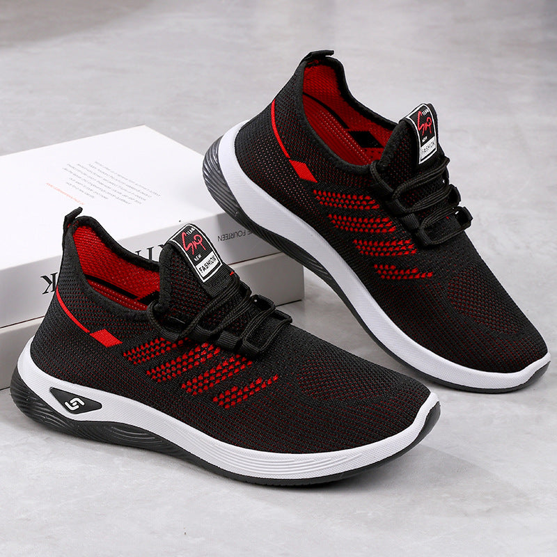 Old Beijing Cloth Shoes for Men, Slip-On Woven Surface Walking Shoes, Elderly Shoes, Non-Slip Soft Sole Casual Sports Shoes