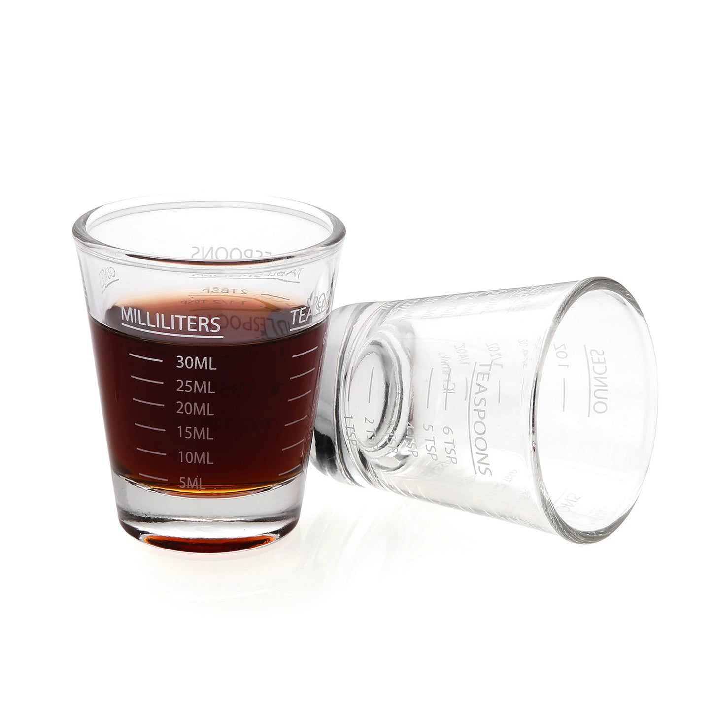 Wholesale Glass Small Round Cup Espresso Cup Double Measurement Baking Coffee Extraction Cup Thickened Liquor Cup Ounce Cup