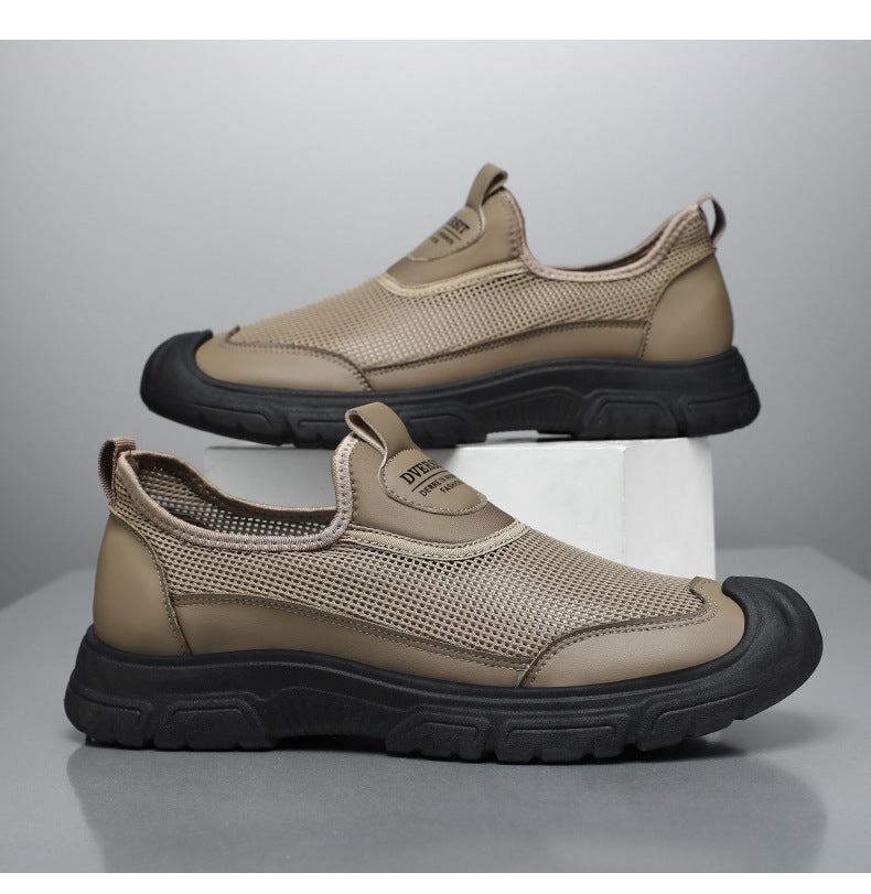 Men's Breathable Casual Shoes Summer New Fashion Sports Shoes Dropshipping Versatile Single Shoes Soft Sole Comfortable Dad Shoes