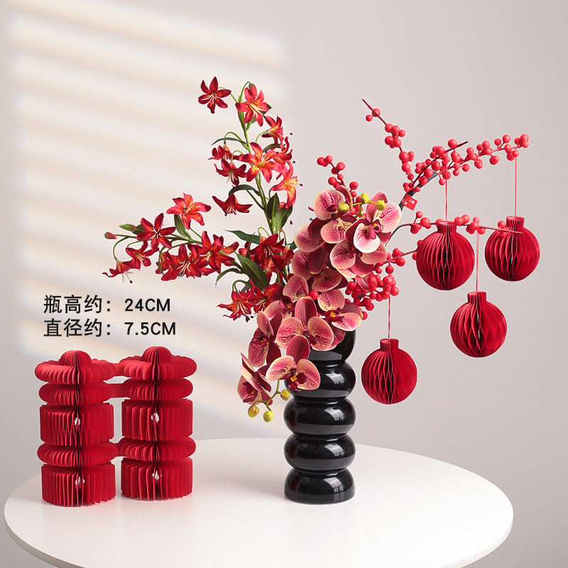 Wholesale Housewarming Gift Winter Green Red Fruit Artificial Flower Bouquet Decoration Ornament New Home Move-in Joy One Piece Dropshipping