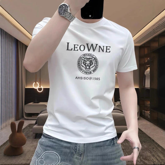 2025New Summer High-End Short Sleeve t Men's Round Neck Loose Fit Plus Size T-Shirt Versatile Top ins Fashion Brand