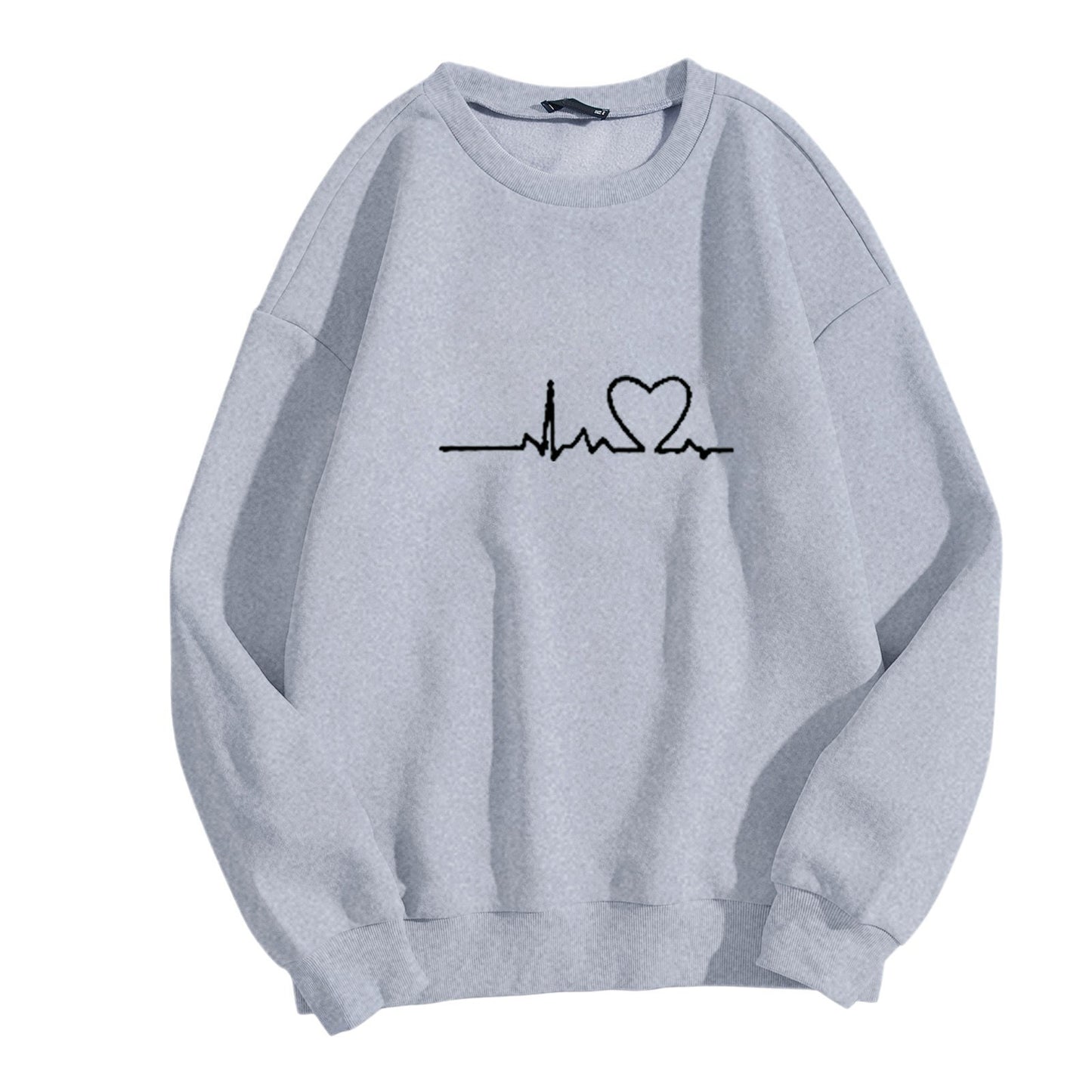 Cross-Border2024New Autumn Winter Round Neck Sweatshirt Casual New Style Couple Large Size Loose High-end Feel Printed Top