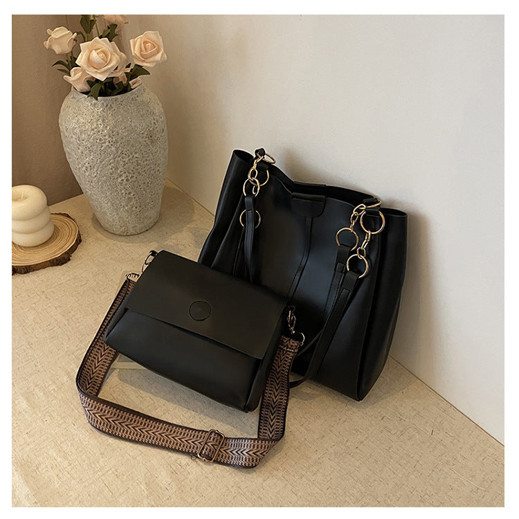 Women's two-piece large capacity bag set2024New Fashion Commuting Handbag Simple Casual Shoulder Tote Bag for Women