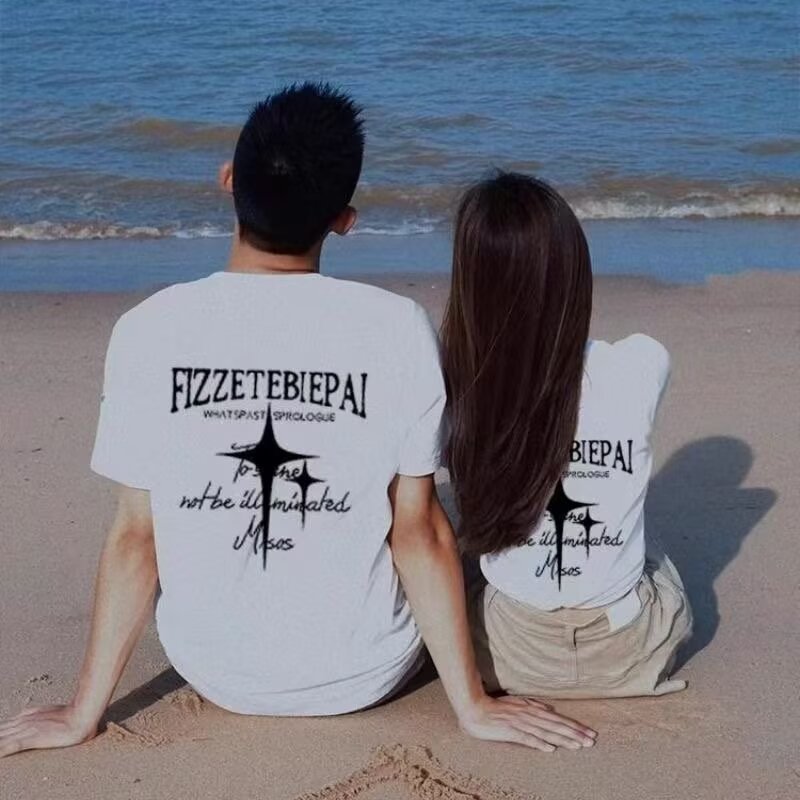 Cross-border pure cotton men's T Wholesale high-quality summer new printed casual short-sleeve shirts t Trendy Brand Five-Sleeve Shirt