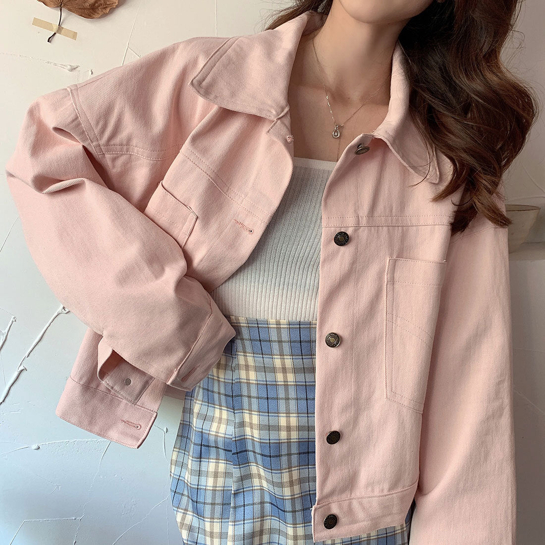 2022Spring and Autumn New Style Internet Celebrity Loose Versatile ins Trendy Short Fresh Denim Jacket for Women Loose Fit