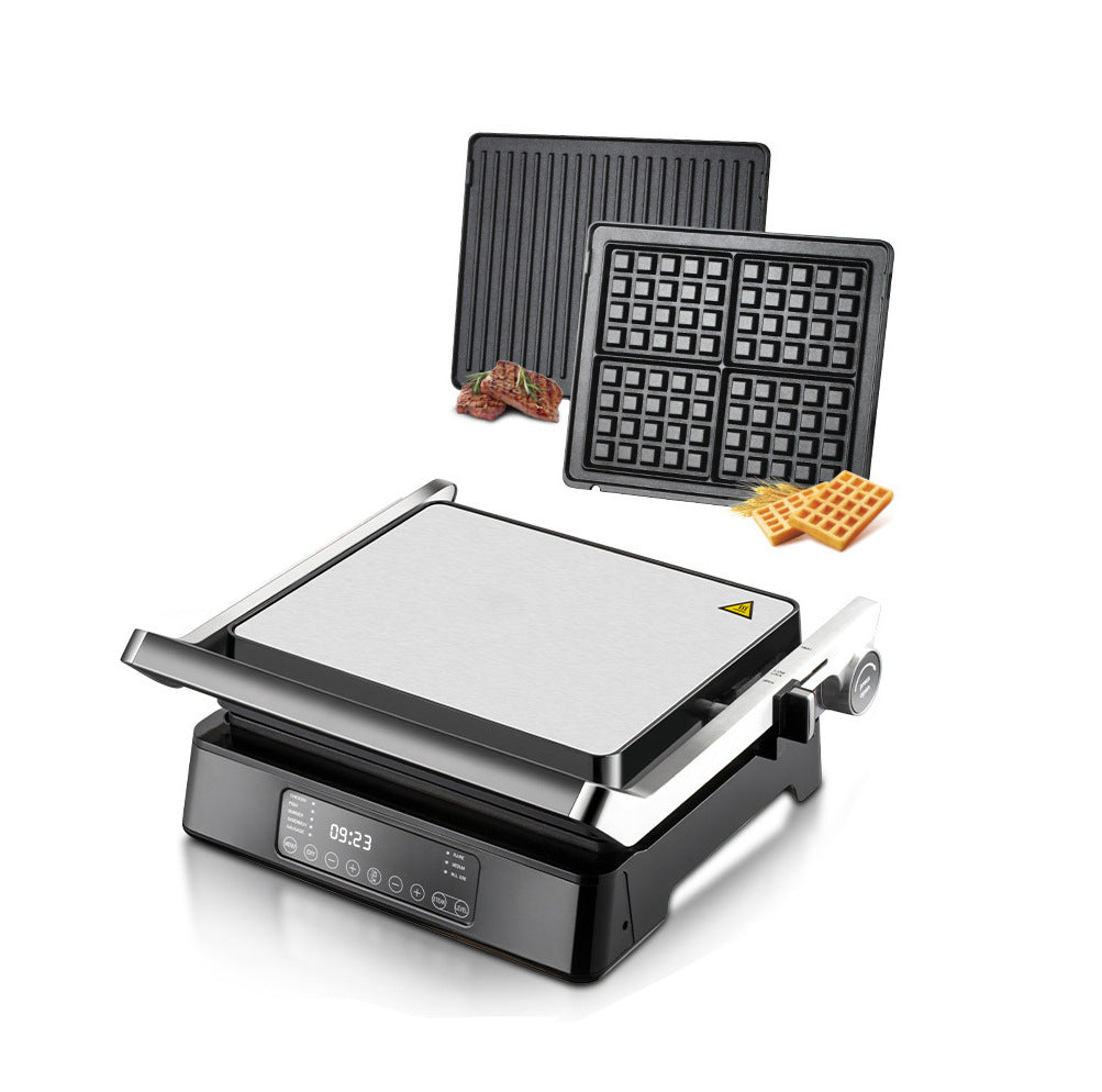 EU UK Cross-Border 2-in-1 Steak Maker Sandwich Maker Waffle Maker Detachable Smart Display Breakfast