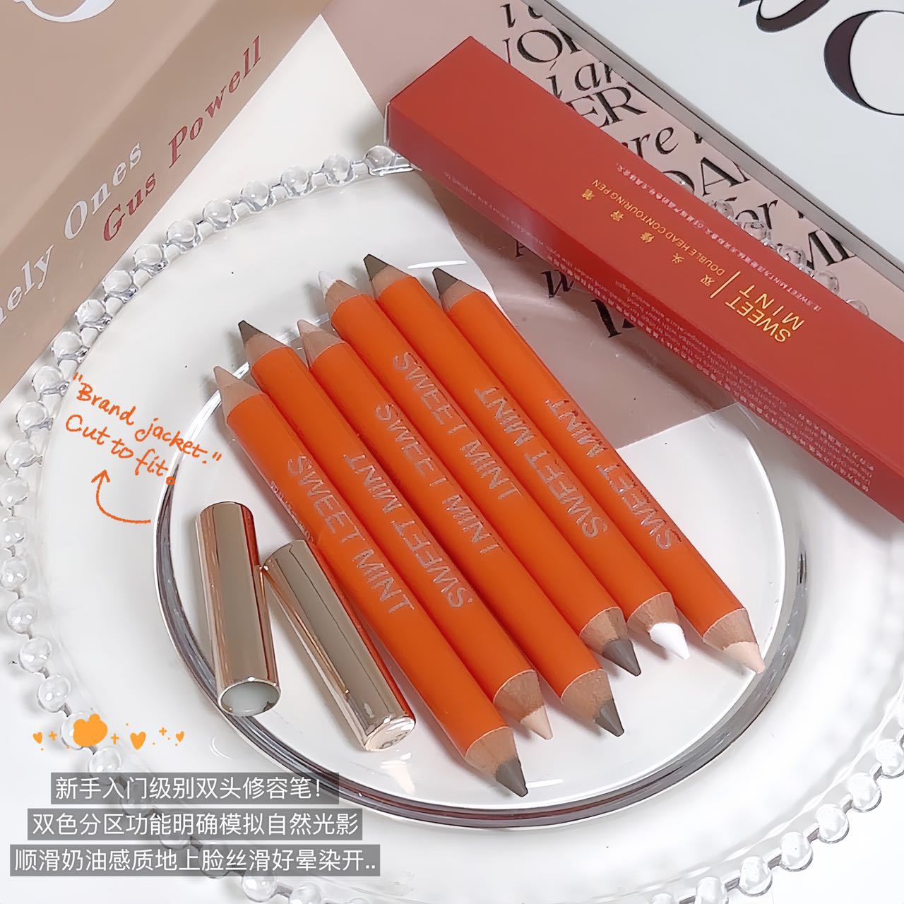 sweet mint Double-Ended Contour Pen Matte Brightening Face Shadow Nose Shadow Highlight Contour All-in-One Stick for Women2542