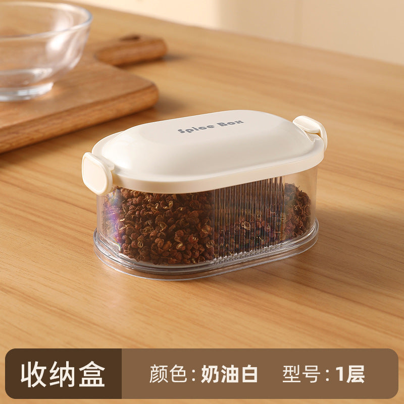 Spice Storage Box Food Grade Compartment Box Household Kitchen Sichuan Pepper Aniseed Seasoning Storage Box Seasoning Sealed Jar