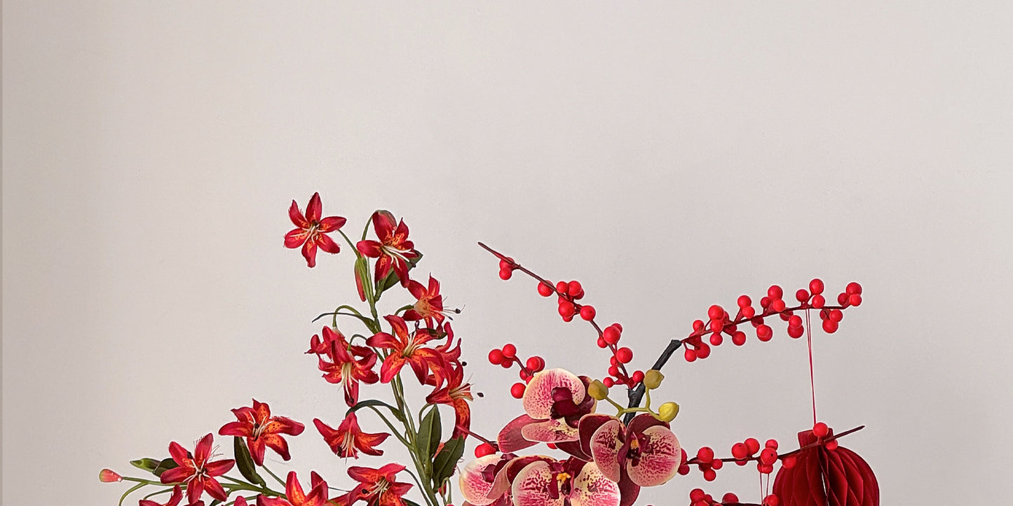 Wholesale Housewarming Gift Winter Green Red Fruit Artificial Flower Bouquet Decoration Ornament New Home Move-in Joy One Piece Dropshipping