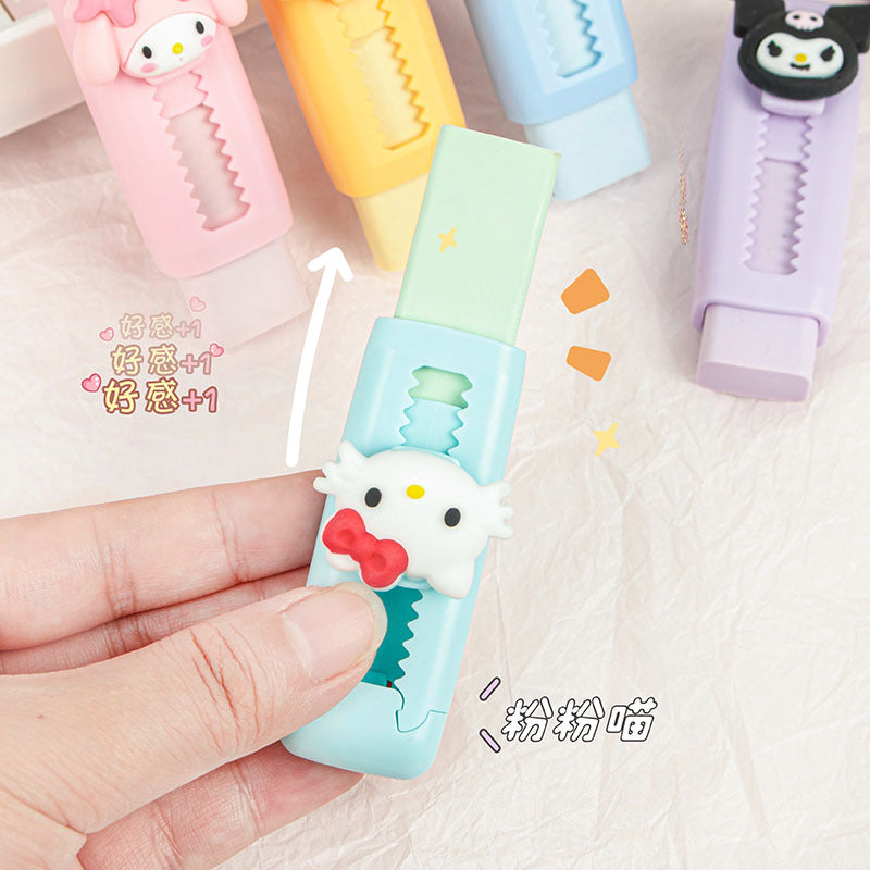 Sanrio Push-Pull Eraser Retractable Cartoon Eraser No Debris Student Back-to-School Season Learning Supplies Wholesale http://detail.1688.com/offer/829893494848.html