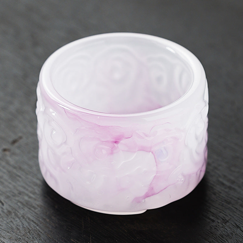 2024New High-End Glazed Cloud Pattern Tea Cup Set Single Master Cup Kung Fu Tea Cup Business Gift for Gifting