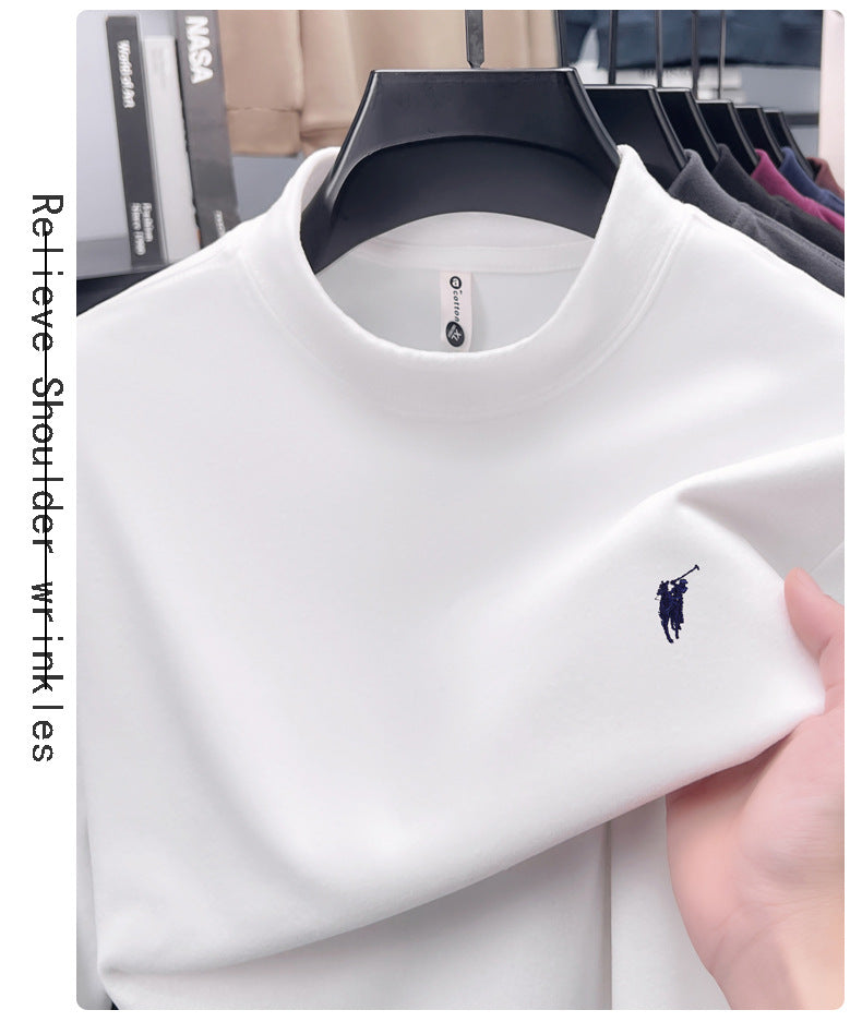 Cross-border foreign trade high-end pony embroidery men's long sleeve t Half Turtleneck Thermal Base Layer Shirt for Men Inner Wear