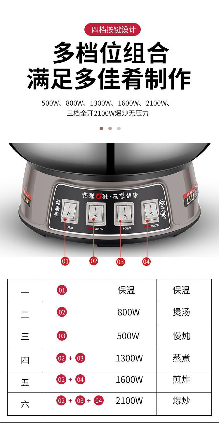 Electric Heating Pot Multi-Functional Household304Thickened Multi-Use Pot Electric Frying Pan Rice Cooker Plug-in Integrated Electric Cooking Pot for Dormitory