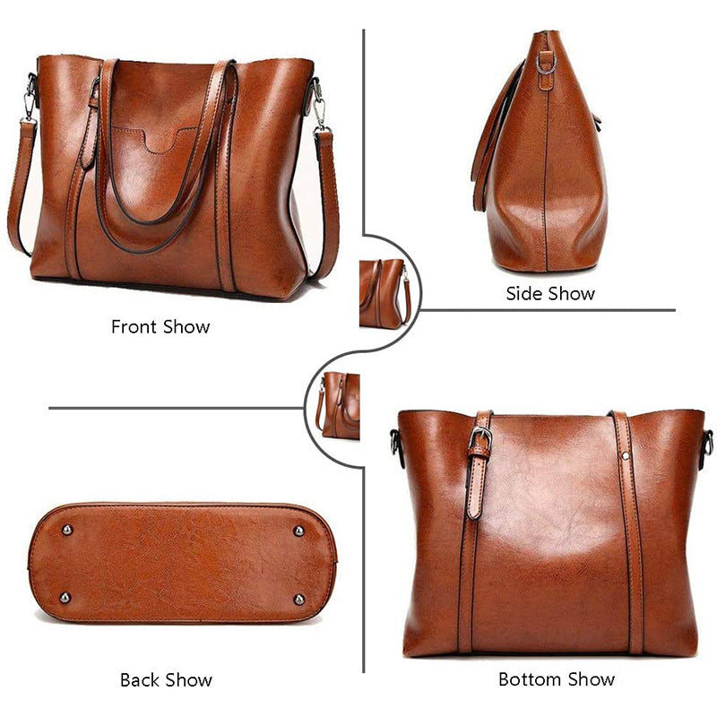 Export Women's Tote Bag PU Urban Simple Women's Travel Versatile Shoulder Bag Crossbody Bag Tassel Handbag