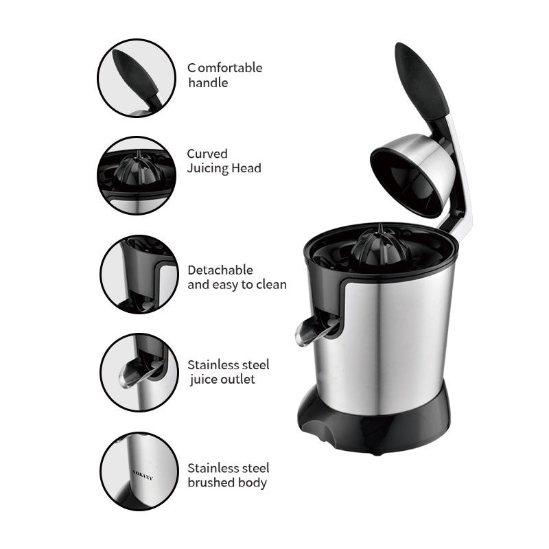 American Standard110v Stainless Steel Hand-Pressed Electric Juicer Taiwan Juice Maker Lemon Orange Pulp Juice Separator Cooking Machine