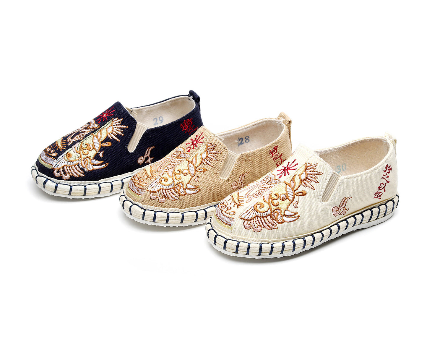 Old Beijing Traditional Cloth Shoes for Children, Thousand-Layer Sole Embroidered Cloth Shoes, Spring and Autumn Ancient Costume Hanfu Shoes, Ethnic Style Boys' Shoes