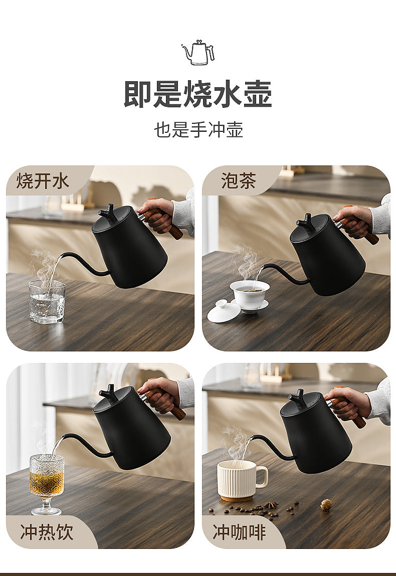 Electric Kettle Cross-Border Knob Temperature Control Narrow Spout Long Spout Pour Over Coffee Pot Stainless Steel Kettle Electric Kettle