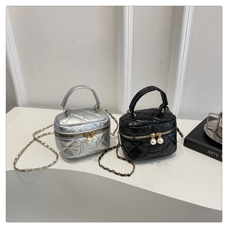 Women's Spring Summer Bag2025New Diamond Chain Bag High-End Fashionable Crossbody Bag Versatile Handheld Small Square Bag