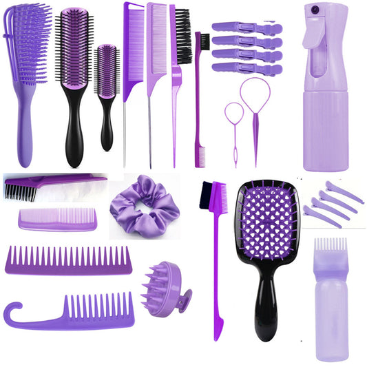 Manufacturer27Hair Washing Brush Scalp Massage Spray Bottle Dispenser Hollow Comb Styling Smooth Hair Comb Hairdressing Set