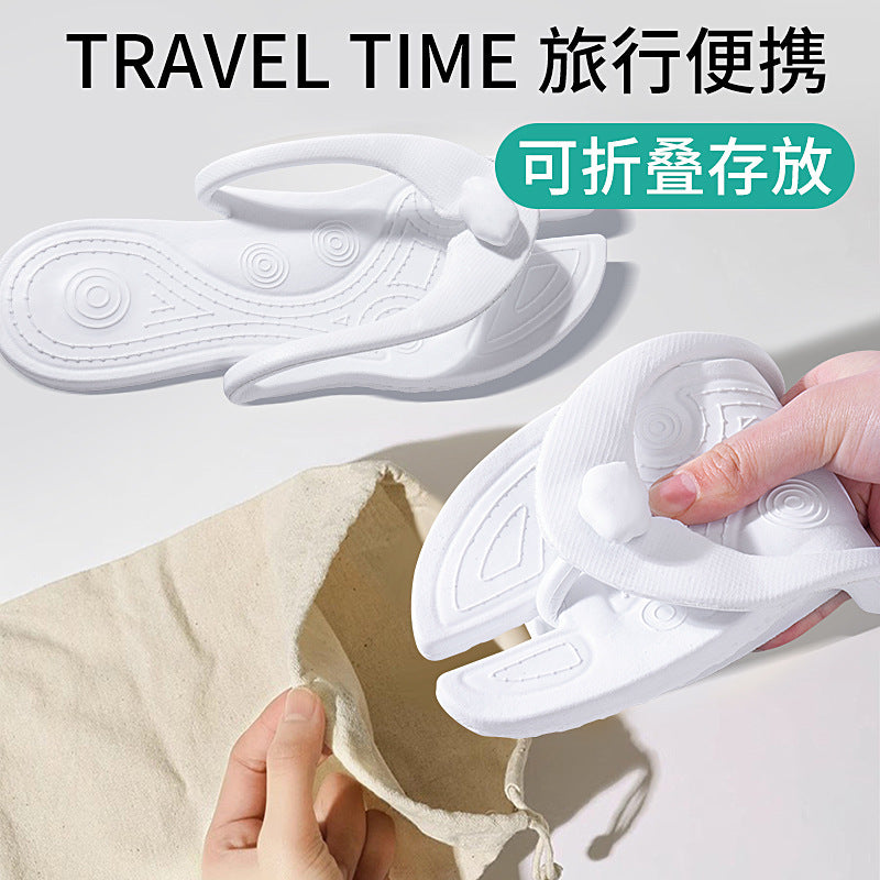 Foldable Slippers Summer Travel Portable Outdoor Swimming Beach Disposable Flip-Flops Hotel Travel Slippers