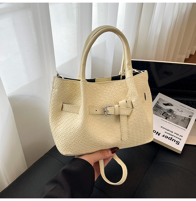 Korean style Niche Sweet Girl Handbag2025New high-end vegetable basket woven bag single shoulder crossbody bag
