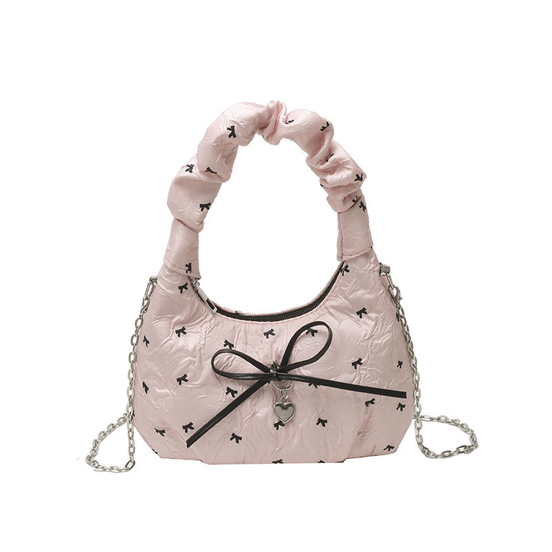 Korean Style Fashion Handbag for Women2025New Bow Crossbody Bag Versatile Parent-Child Cute Children's Bag