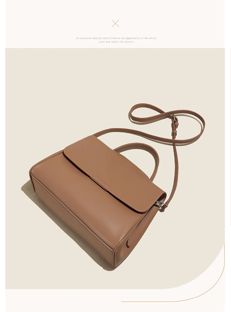 Cross-border Tote Bag for Women2024Summer new soft leather large capacity niche high-end genuine leather single shoulder crossbody bag