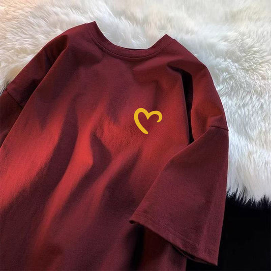 Summer New Pure Cotton Short Sleeve T Men's T-shirt2025Hong Kong Style Loose Breathable Round Neck Casual Short Sleeve Shirt Men's Fashion