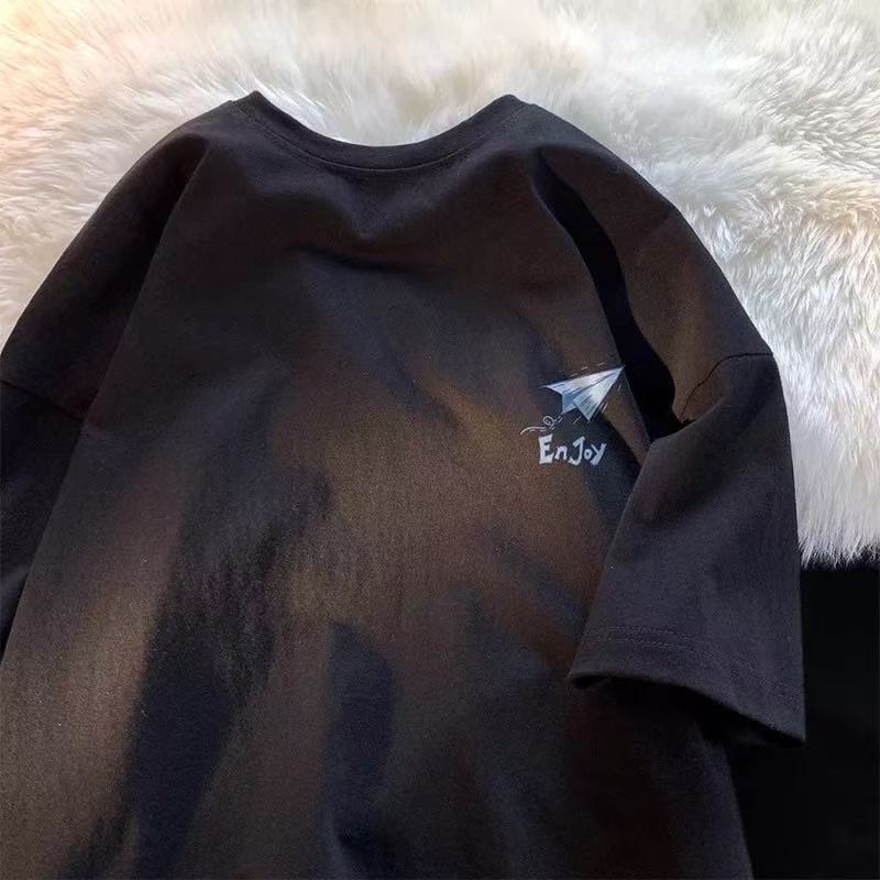 t Trendy Brand Short Sleeve T-Shirt200Summer New Pure Cotton Men's Short Sleeve Korean Style Trendy Top Fashion Base Shirt