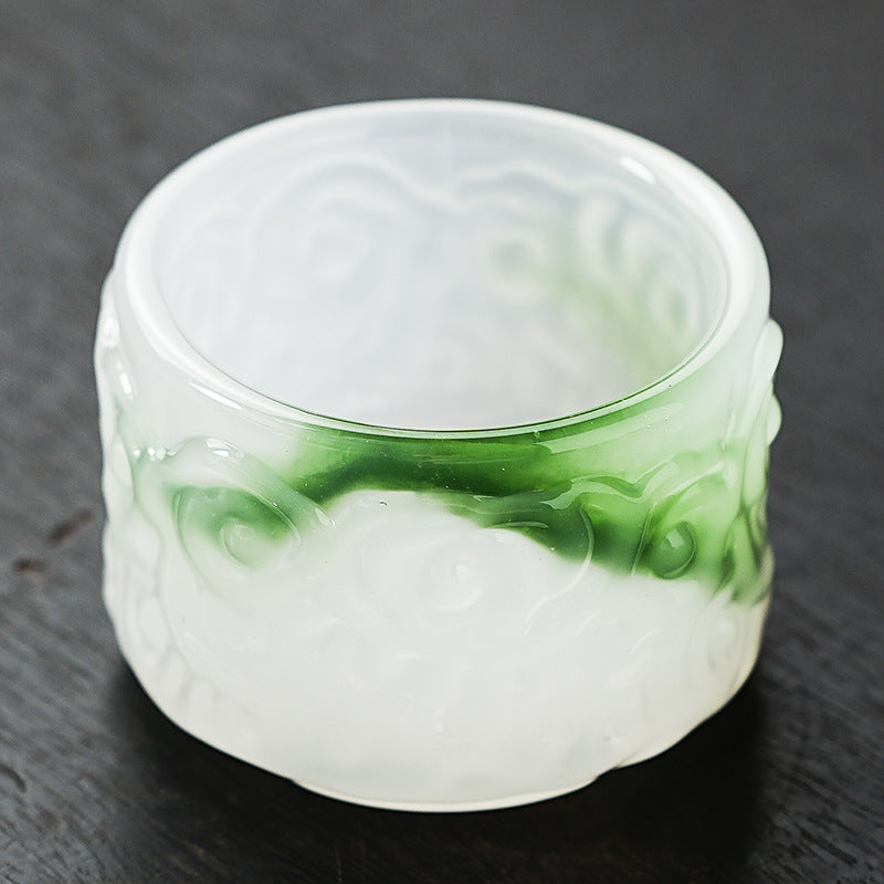2024New High-End Glazed Cloud Pattern Tea Cup Set Single Master Cup Kung Fu Tea Cup Business Gift for Gifting