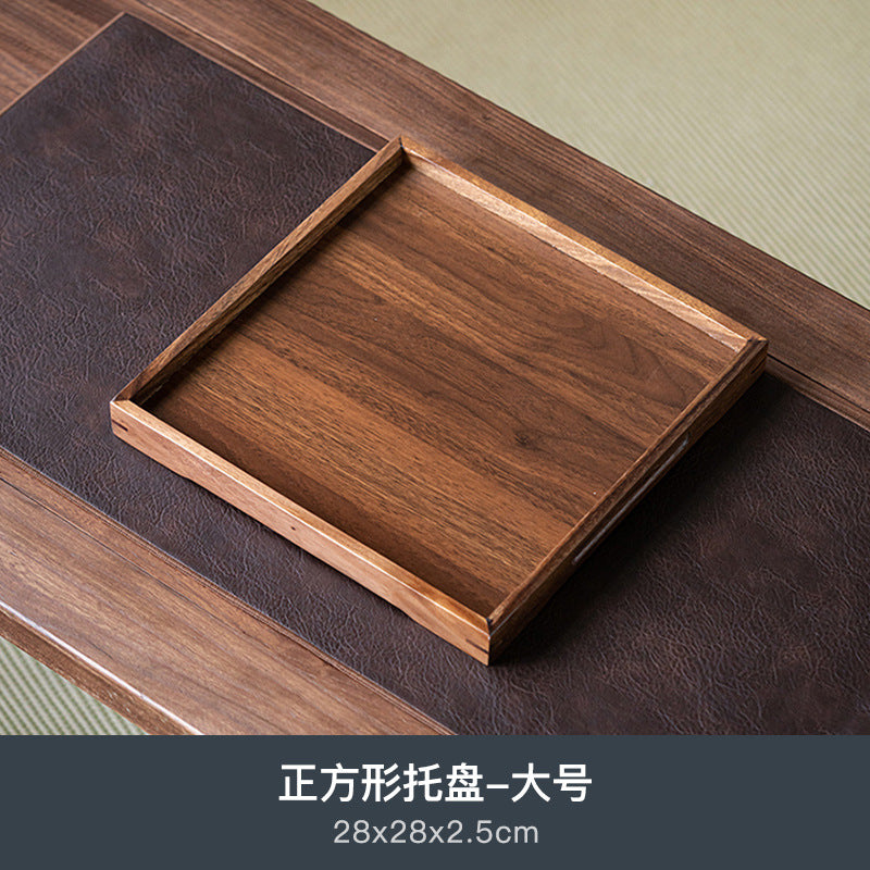 Walnut Tea Tray Minimalist Dry Tea Tray Cup Storage Tray Chinese Style Candy Dessert Fruit Tray Tea Room Tea House Wholesale