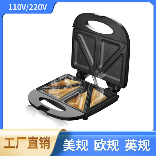 Cross-Border US/EU/UK Standard Double-Sided Heating Sandwich Maker Multifunctional Toast Waffle Breakfast Maker Steak