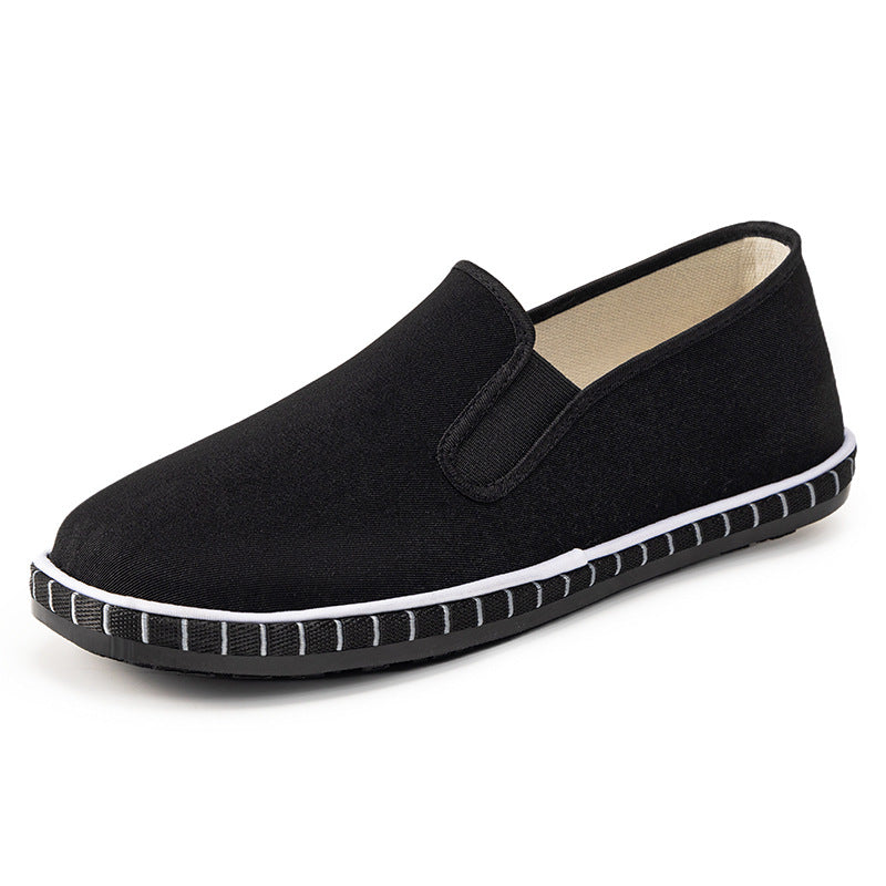 Old Beijing Cloth Shoes for Men, Spring New Breathable Comfortable Handmade Traditional Thousand-Layer Men's Cloth Shoes, Slip-On Lightweight Wear-Resistant