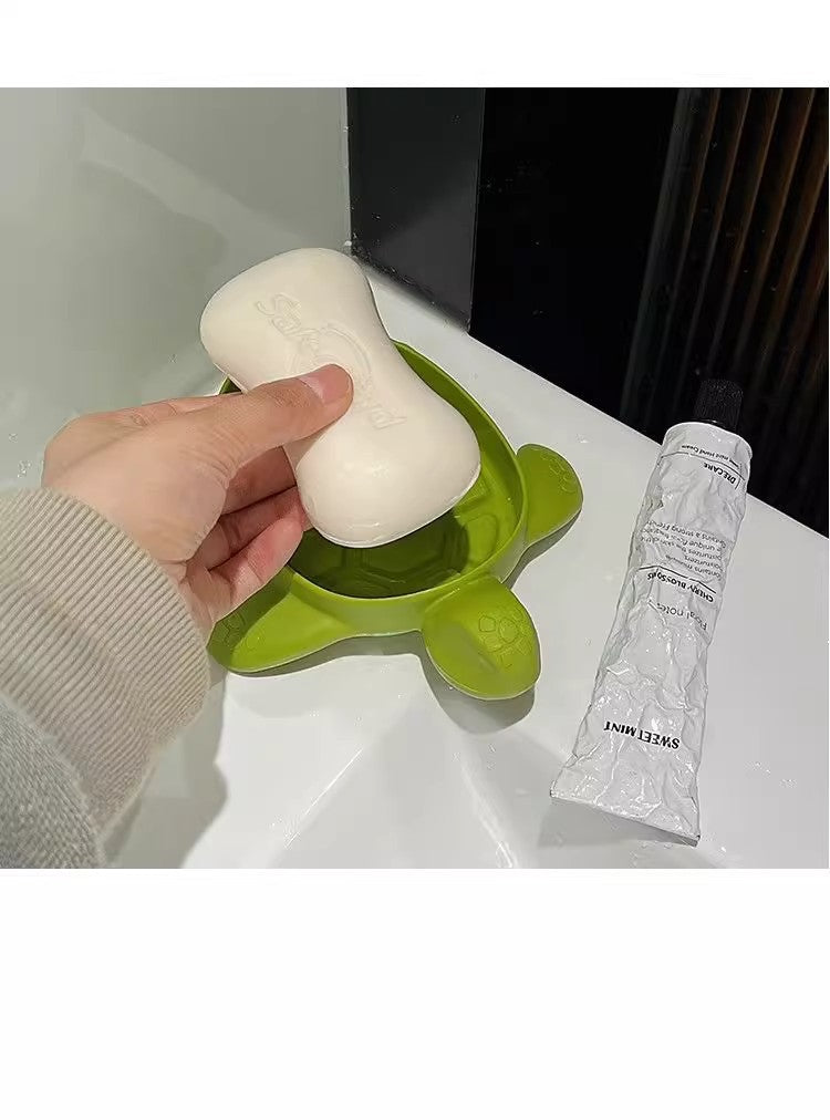 Green Little Turtle Soap Box Cartoon Soap Box Dormitory Bathroom High-end Draining Soap Box Creative Soap Box Manufacturer