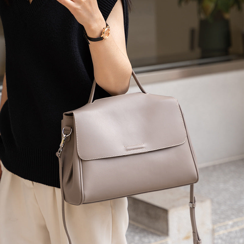 Cross-border Tote Bag for Women2024Summer new soft leather large capacity niche high-end genuine leather single shoulder crossbody bag