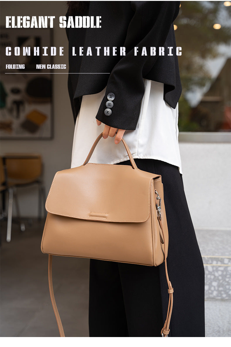 Cross-border Tote Bag for Women2024Summer new soft leather large capacity niche high-end genuine leather single shoulder crossbody bag