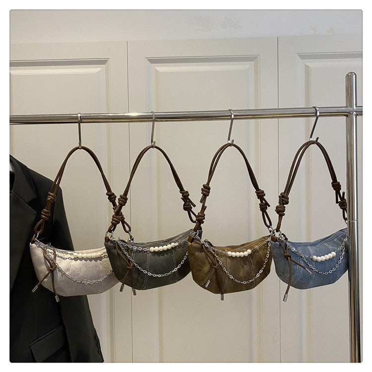 French Niche Ox Horn Bag for Women Shoulder Bag2025New Fashion Dumpling Bag Versatile Simple Crossbody Bag Export