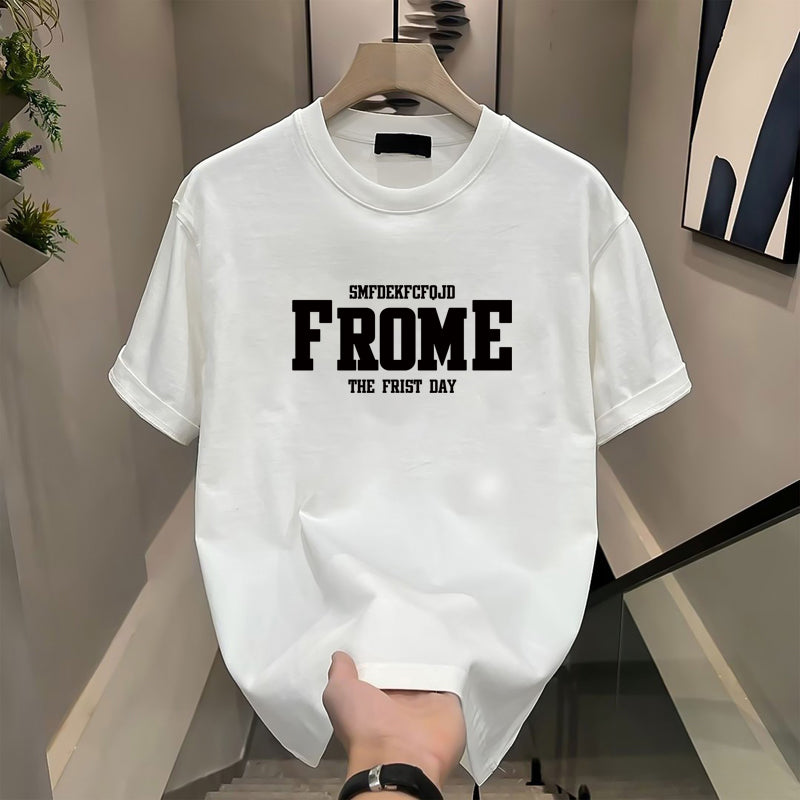 Cotton Short Sleeve t Men's Summer Casual Trendy Base Shirt Round Neck Loose Half Sleeve Cotton T-Shirt5New