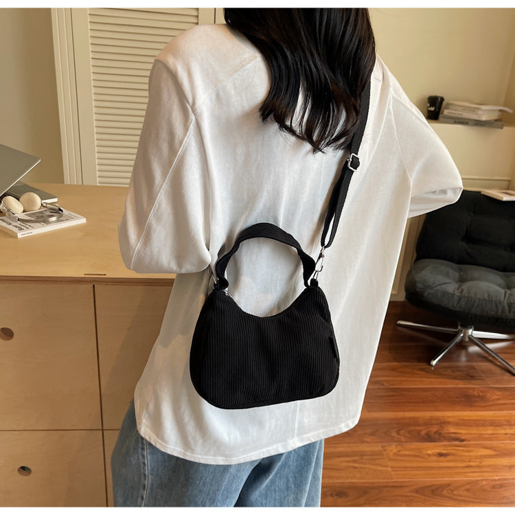 2024New Casual Large Capacity Women's Shoulder Bag Trendy Corduroy Versatile Crossbody Bag Trendy Bag Cross-Border Hot Item